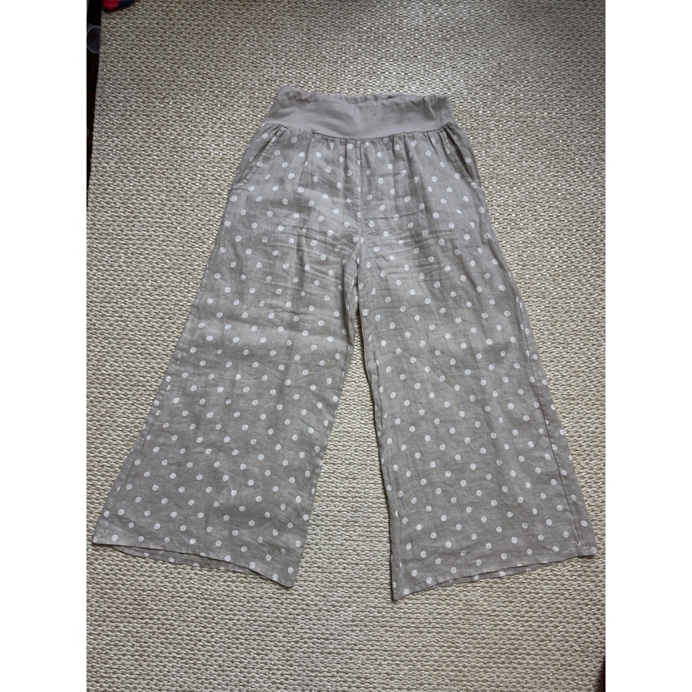 Cherishh Womens Polka Dot Linen Wide Leg Pants Italy euro‎ summer laggenlook S/M